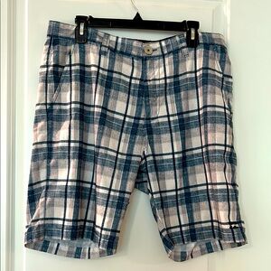 Billabong Blue and White Flat Front Shorts